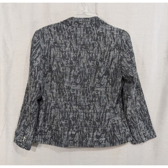 Coldwater Creek Suit Jacket Women's Size P8 Black Marbled 1 Button Lined Pockets - Picture 2 of 16